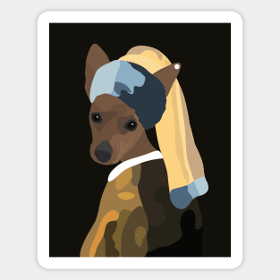 Pinscher with a pearl earring Sticker